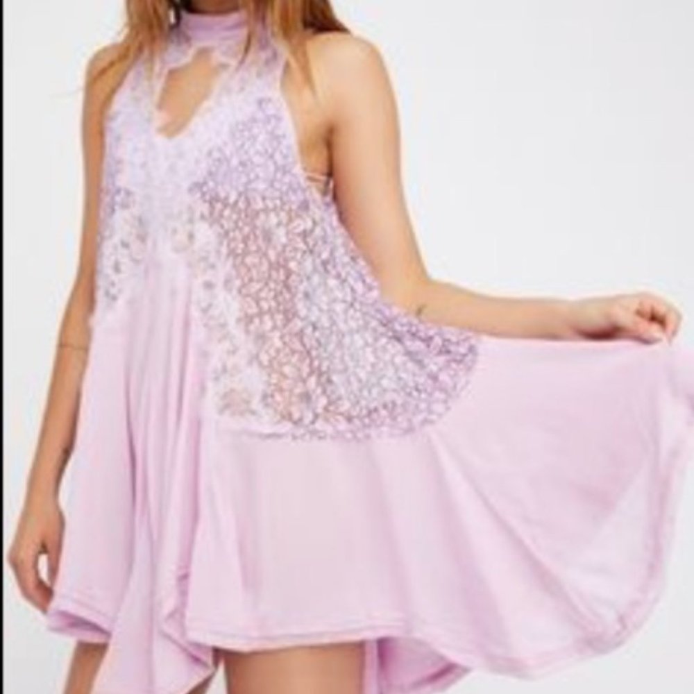 FREE PEOPLE Tell Tale Heart Lace Tunic Dress